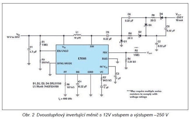 Zvyšující a invertující měniče pro napětí v řádu stovek voltů 1